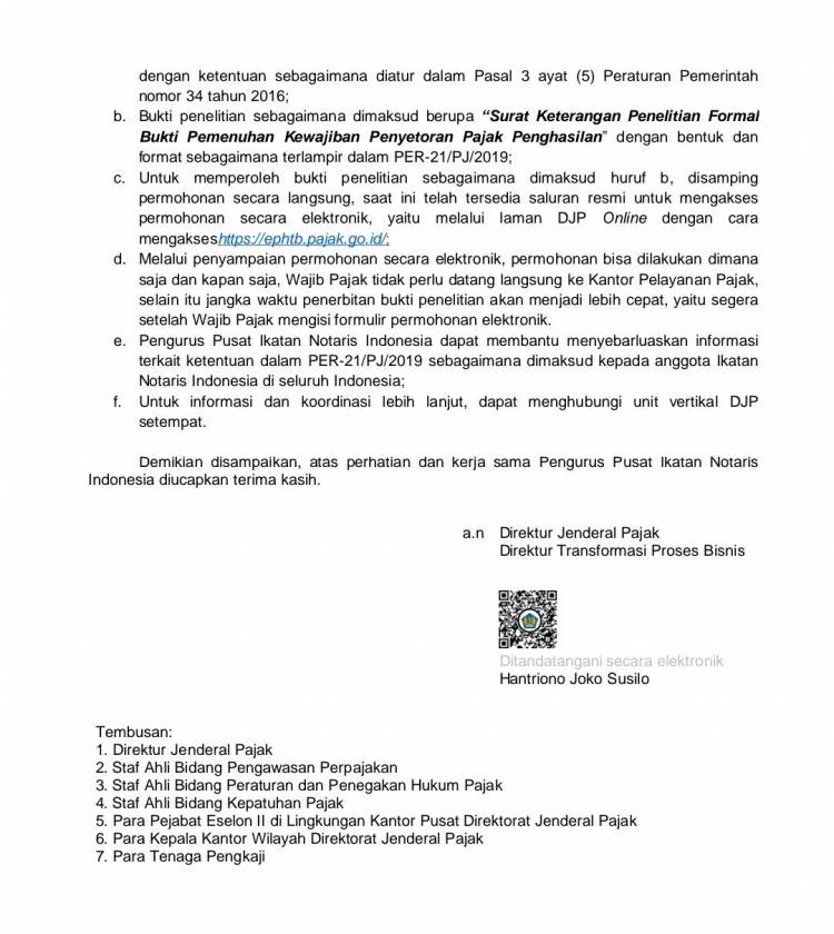 Pemberitahuan Penerbitan Peraturan Direktur Jenderal Pajak nomor PER21/PJ/2019 dan Implementasi Aplikasi e-PHTB