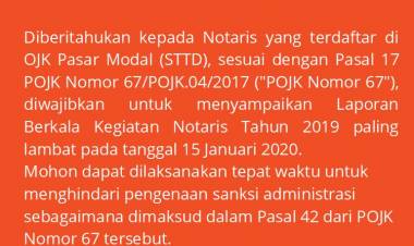 Laporan Berkala Kegiatan Notaris Yang Terdaftar di OJK