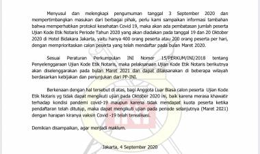 Pengumuman Tambahan UKEN 2020