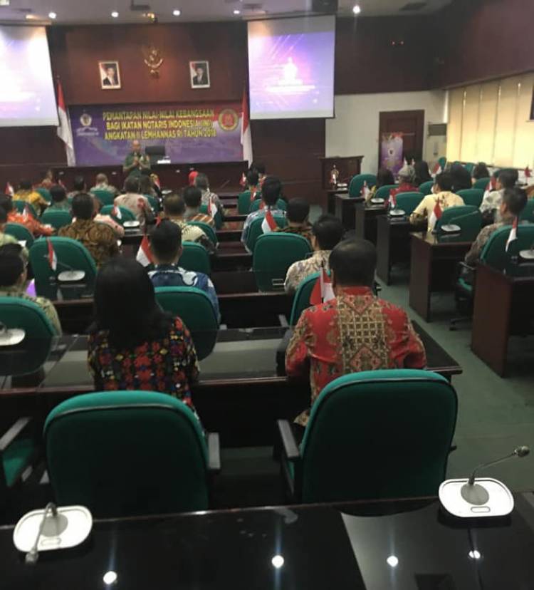 Pemantapan Nilai - nilai Kebangsaan Bagi Ikatan Notaris Indonesia Angkatan ke II Lemhanas RI Tahun 2018