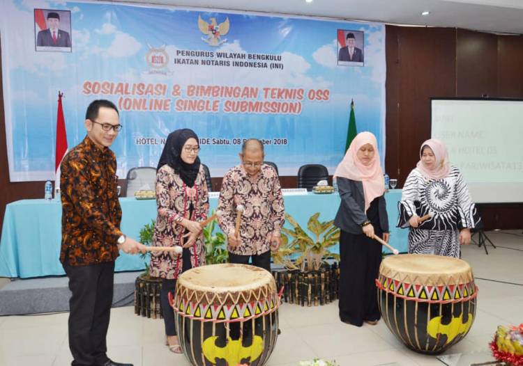 Sosialisasi dan Bimbingan Teknis OSS (Online Single Submission) Pengwil Bengkulu Ikatan Notaris Indonesia